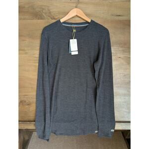 Meriwool Layers Tee Shirt Mens Medium Gray Midweight Long Sleeve Crew Neck NWT